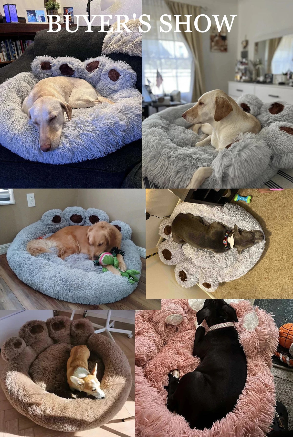 Dog Bed Winter Cat Pet Sofa Cute Bear Paw Shape Comfortable Pet Sleeping Beds For Small Medium Large Soft Fluffy Cushion Dog Bed