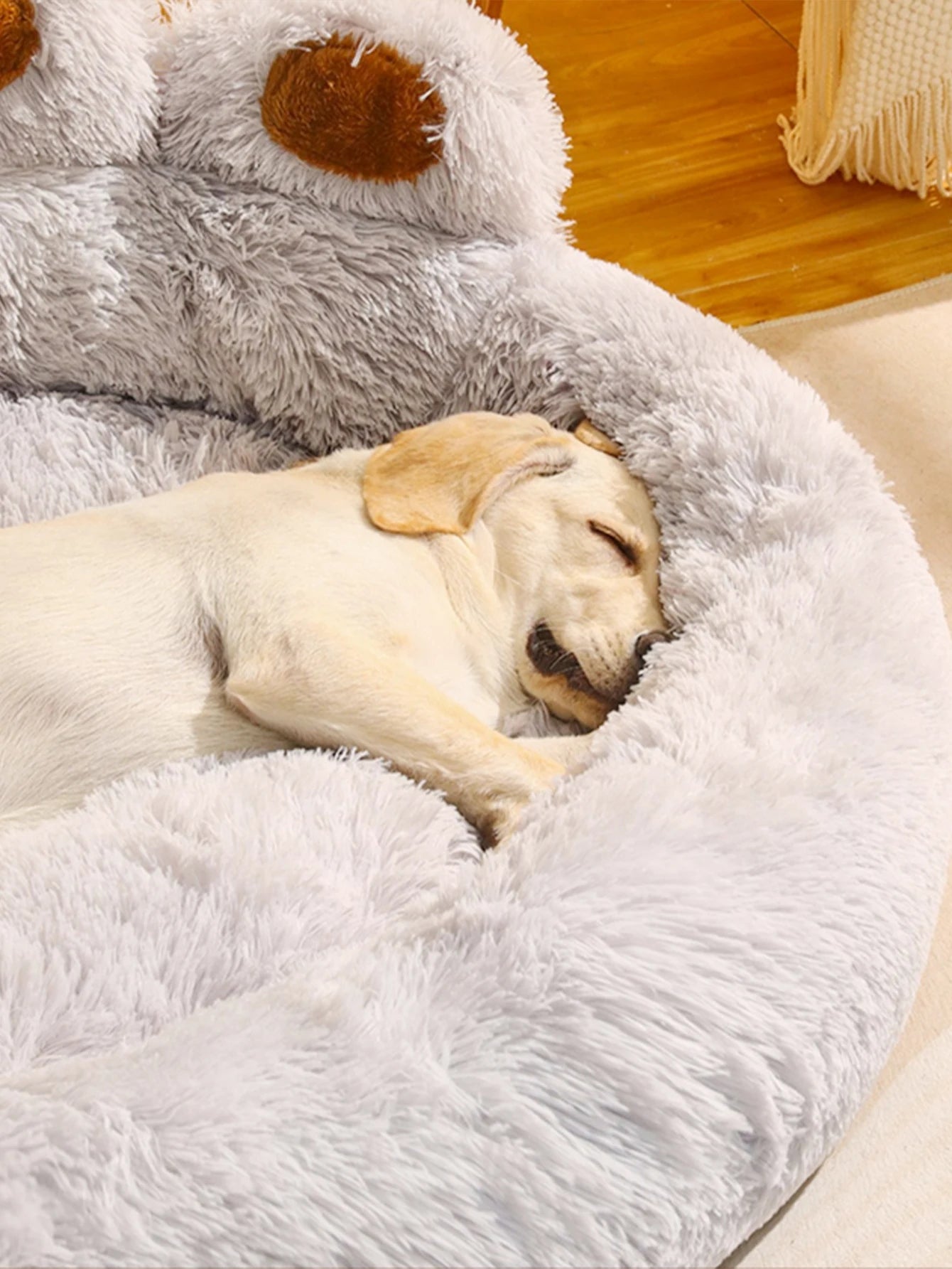 Dog Bed Winter Cat Pet Sofa Cute Bear Paw Shape Comfortable Pet Sleeping Beds For Small Medium Large Soft Fluffy Cushion Dog Bed