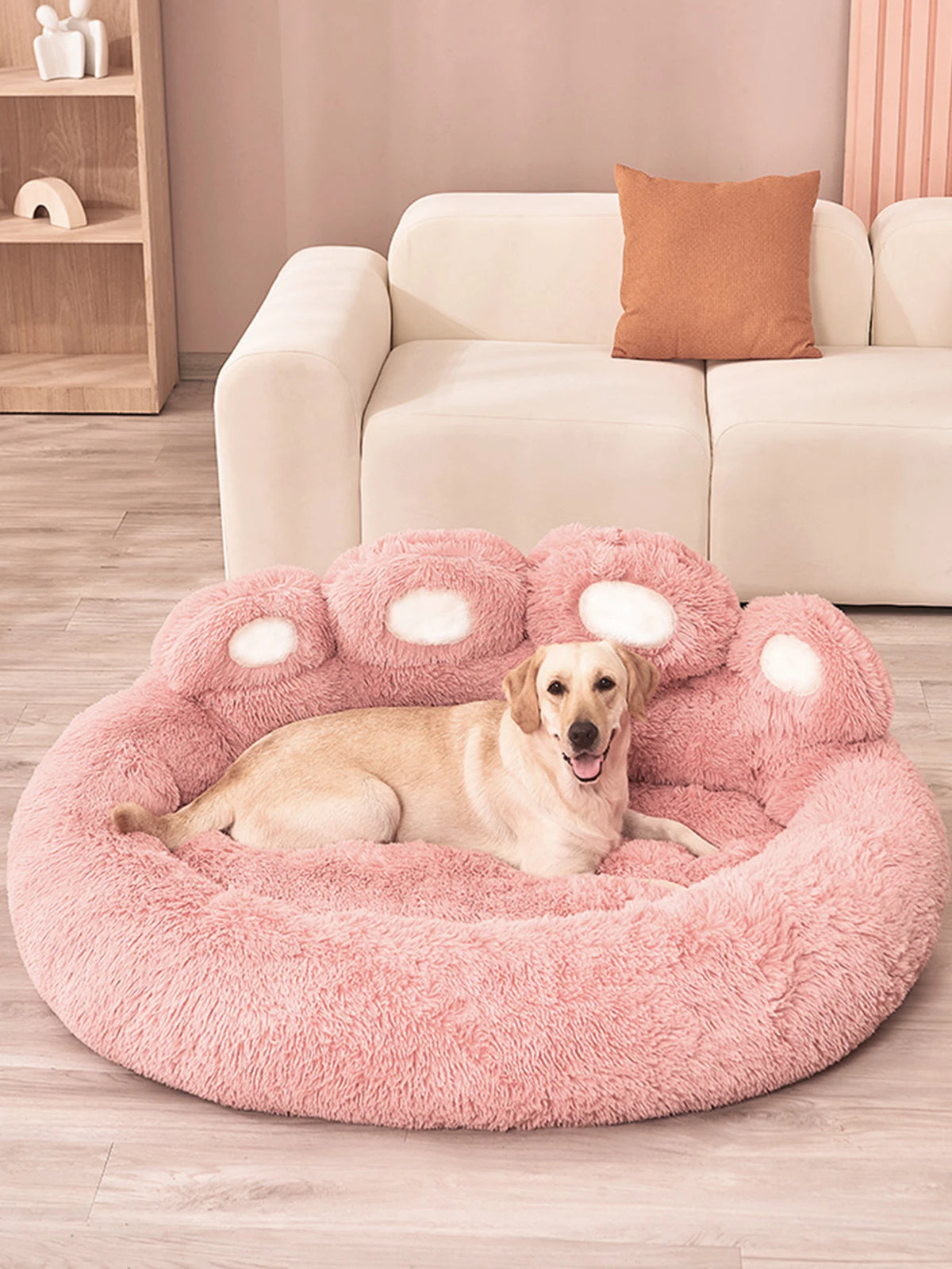 Dog Bed Winter Cat Pet Sofa Cute Bear Paw Shape Comfortable Pet Sleeping Beds For Small Medium Large Soft Fluffy Cushion Dog Bed