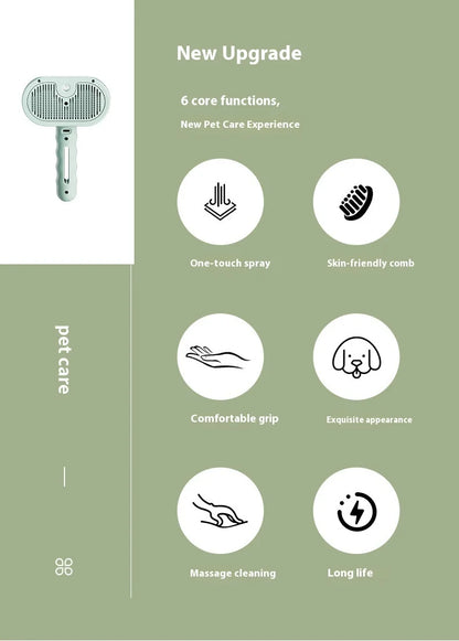 Purrfect Self-Cleaning Pet Grooming Brush with Gentle Mist Spray