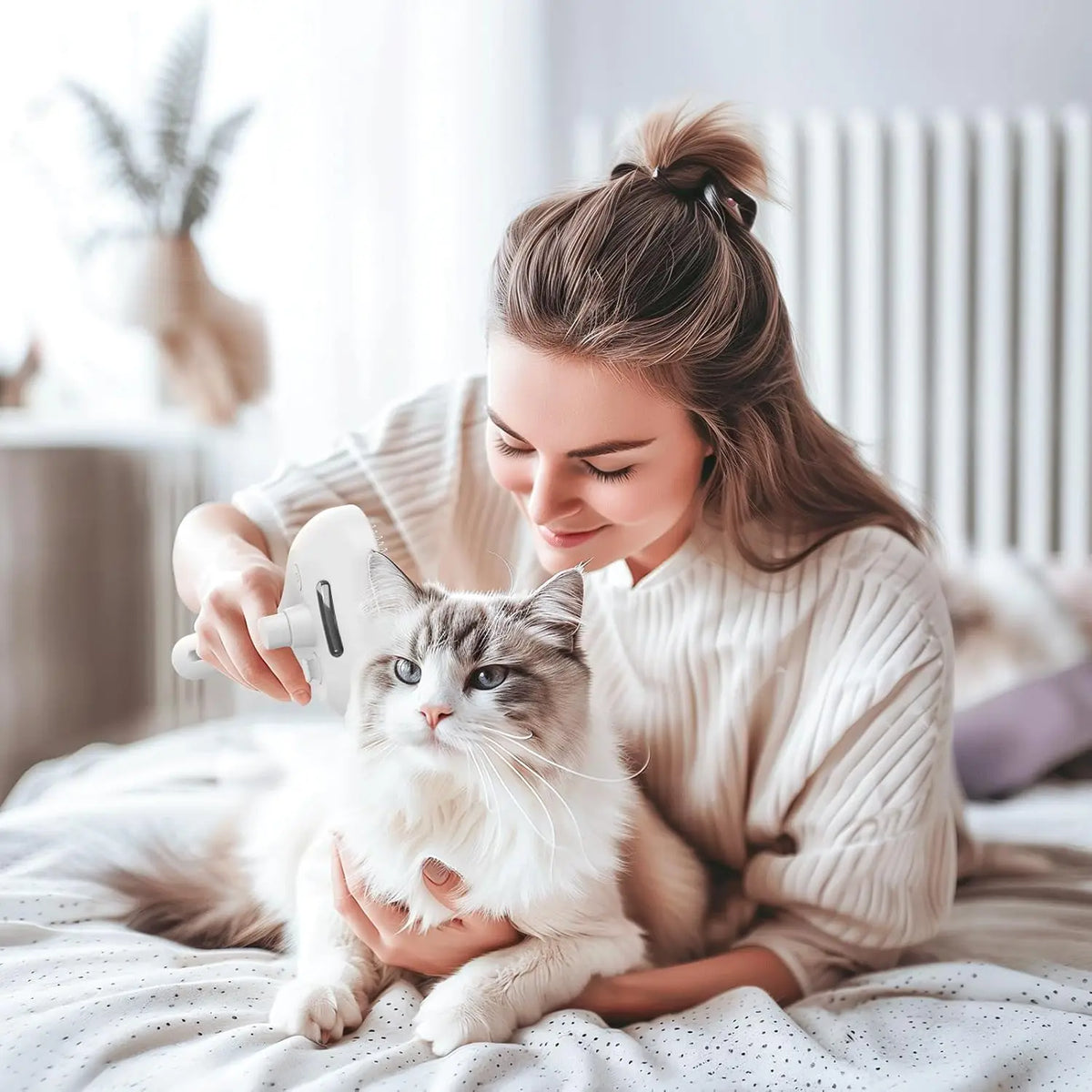 Purrfect Self-Cleaning Pet Grooming Brush with Gentle Mist Spray