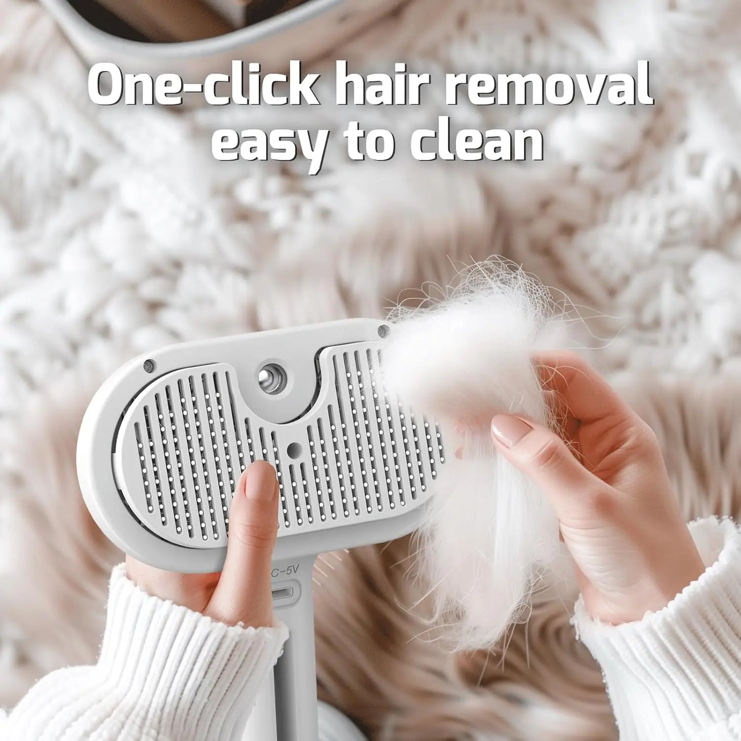Purrfect Self-Cleaning Pet Grooming Brush with Gentle Mist Spray