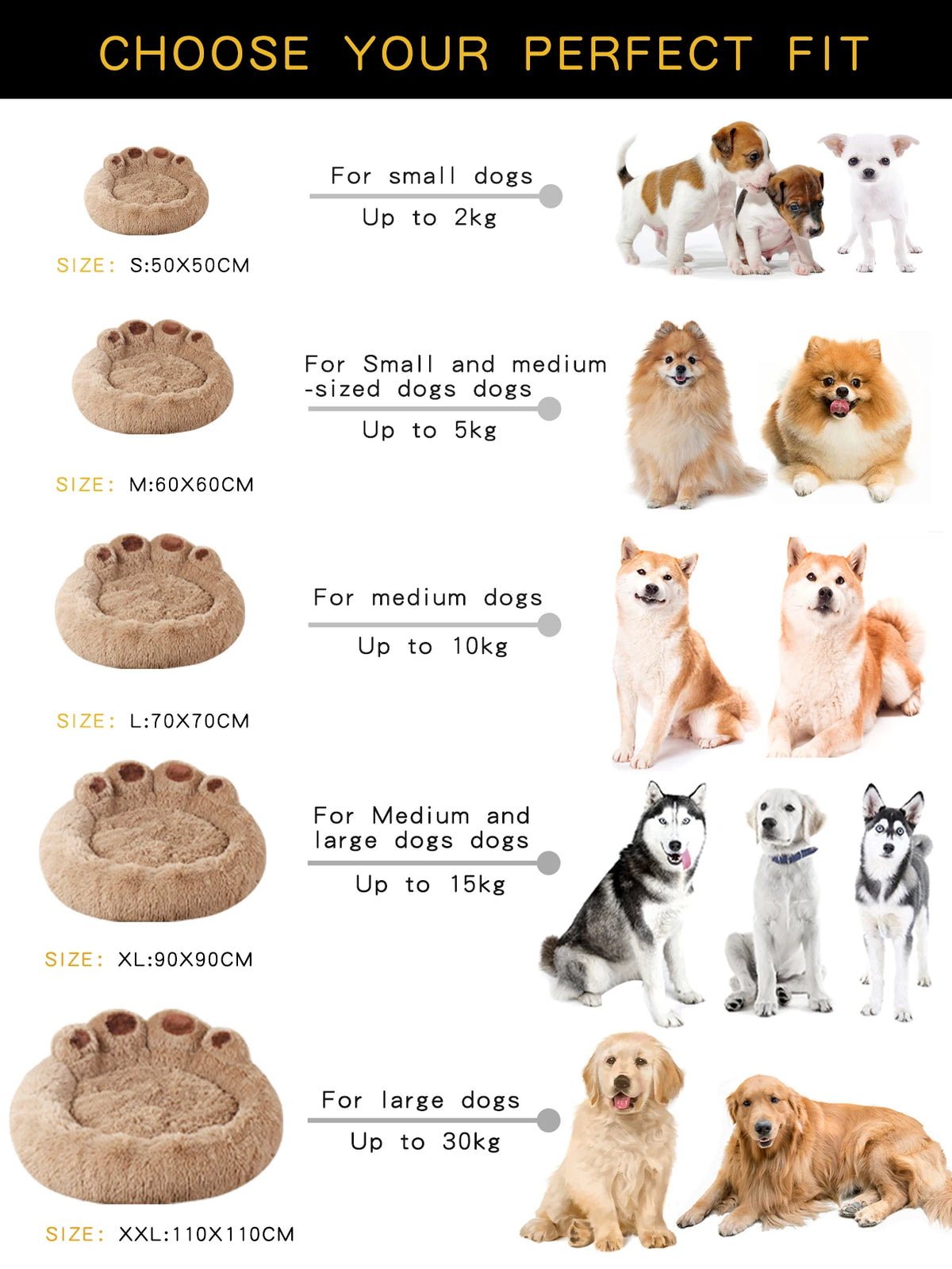 Dog Bed Winter Cat Pet Sofa Cute Bear Paw Shape Comfortable Pet Sleeping Beds For Small Medium Large Soft Fluffy Cushion Dog Bed
