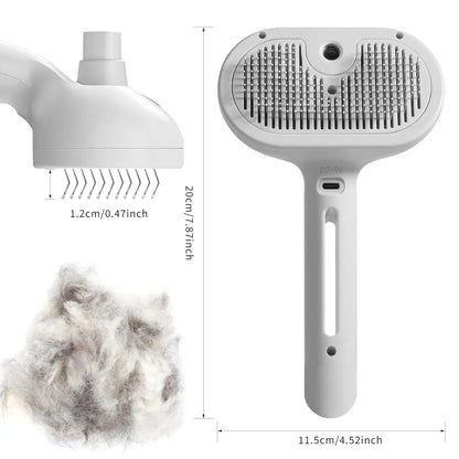 Purrfect Self-Cleaning Pet Grooming Brush with Gentle Mist Spray